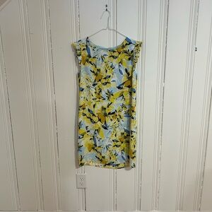 Cynthia Rowley Yellow and Blue Floral Mini Dress